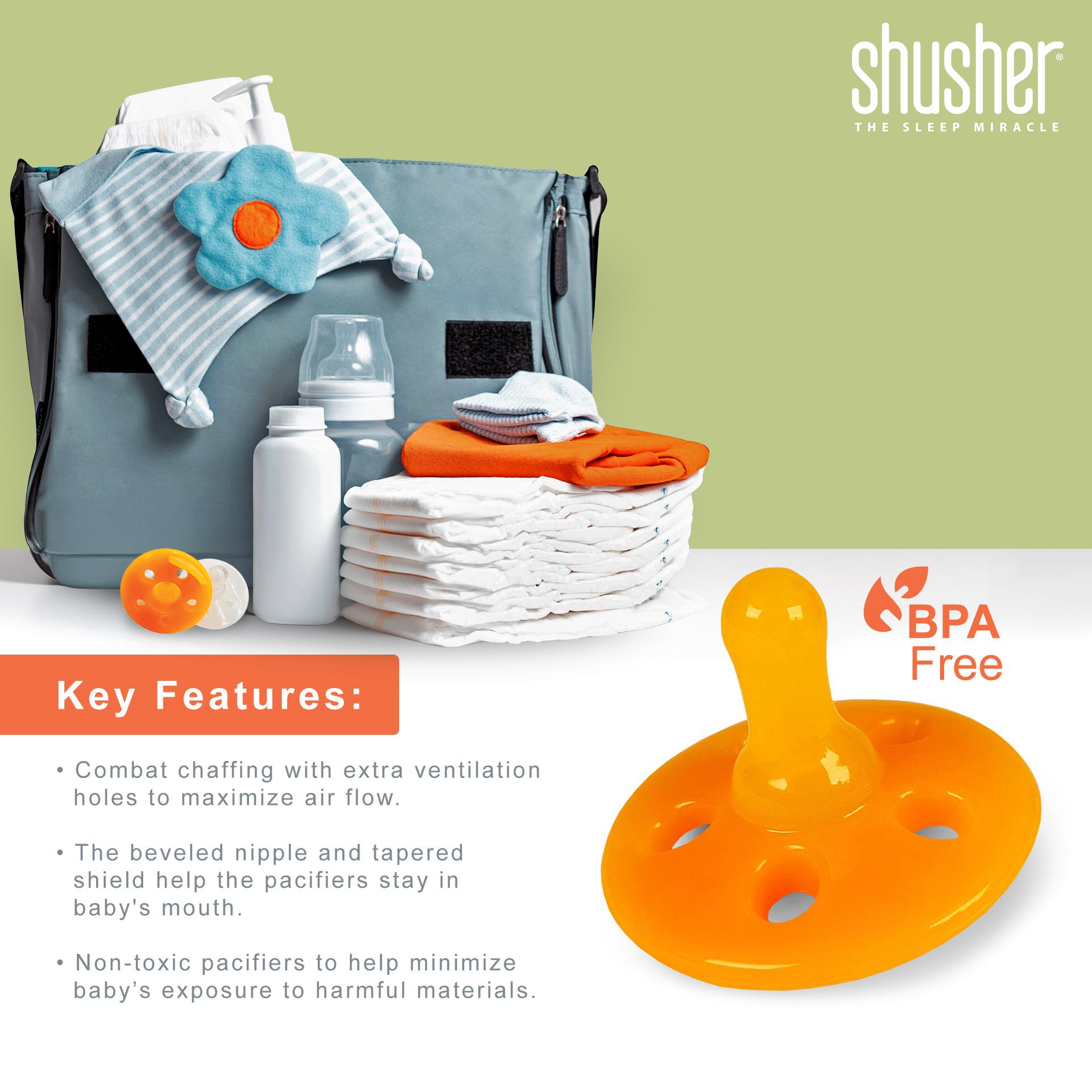 Shusher Sloth + 6-Pack Shushie™ Pacifiers – Soothing Bundle with Cuddly Cry Detection