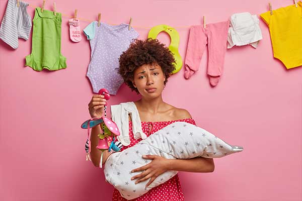 Woman with toddler in sleep regression