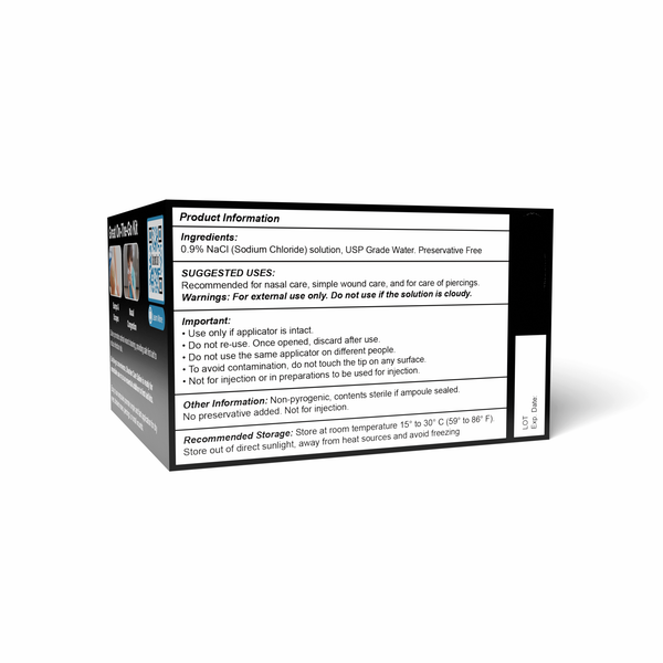 Shusher Care Saline 100 Ct Ampoules