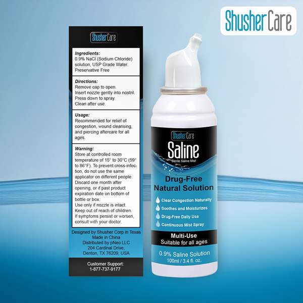 Shusher Care Saline 100 mL Spray 3 Pack
