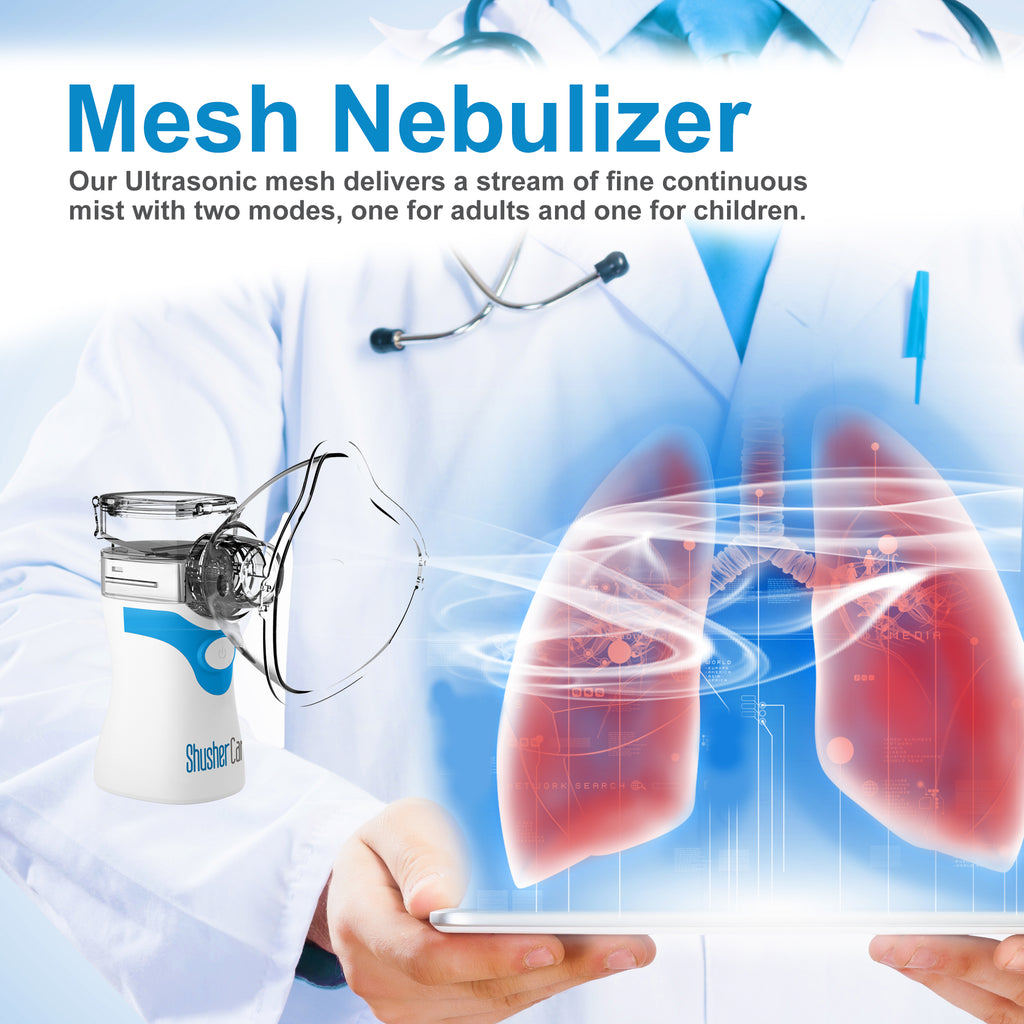 Shusher Care Bundle: Ultra Fine Mist Nebulizer & 20 Count Saline Ampoule