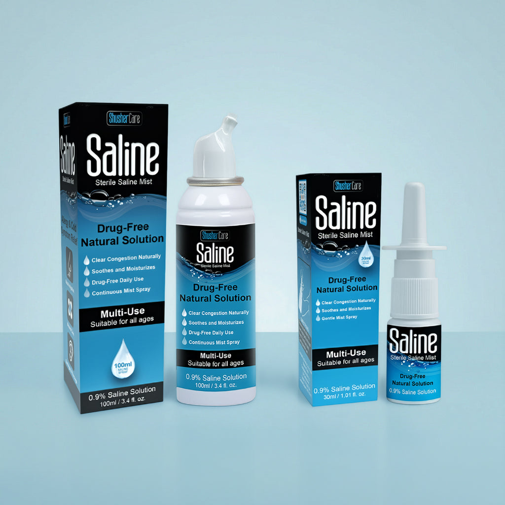 Shusher Care Saline Spray Bundle – 30 mL + 100 mL