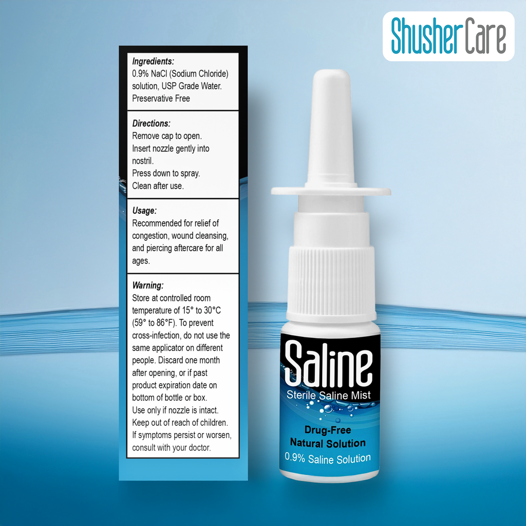Shusher Care Saline 30 mL Pump Spray 3 Pack