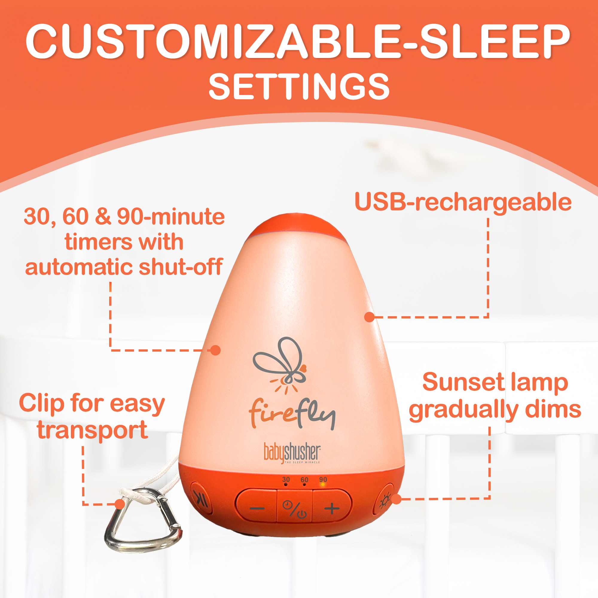 Shusher Firefly Sound Machine and Night Light