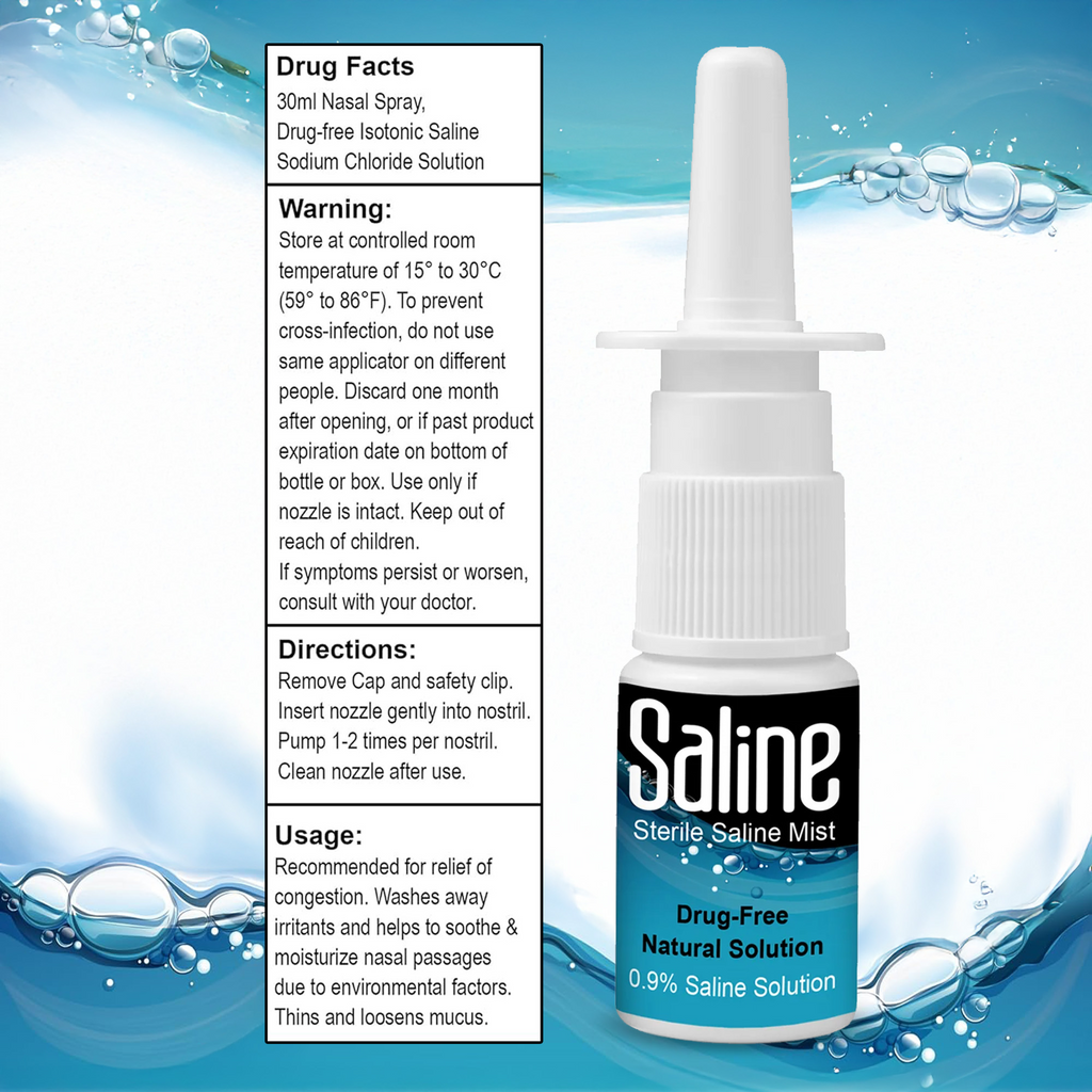 Baby Saline Nasal Spray 30ml – Preservative Free Congestion Relief by Shusher Care