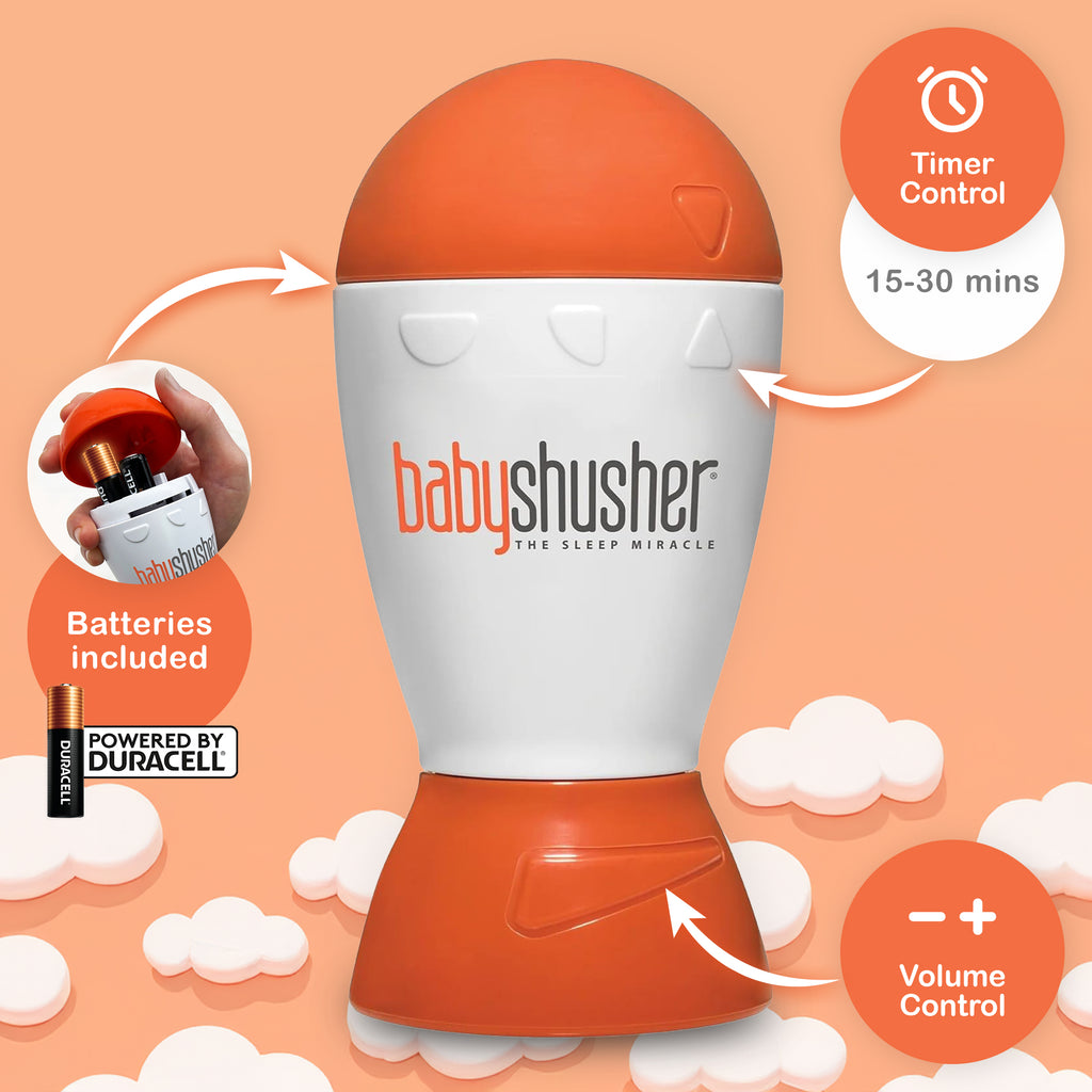 Baby Shusher features adjustable volume and 15 and 30 minute timers