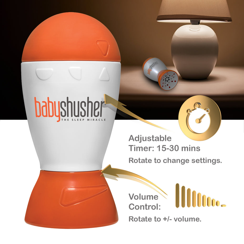 Baby Shusher features adjustable volume and 15 and 30 minute timers
