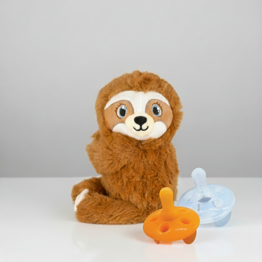 Sloth Plush Sound Machine + 2 Shushie Pacifiers Bundle