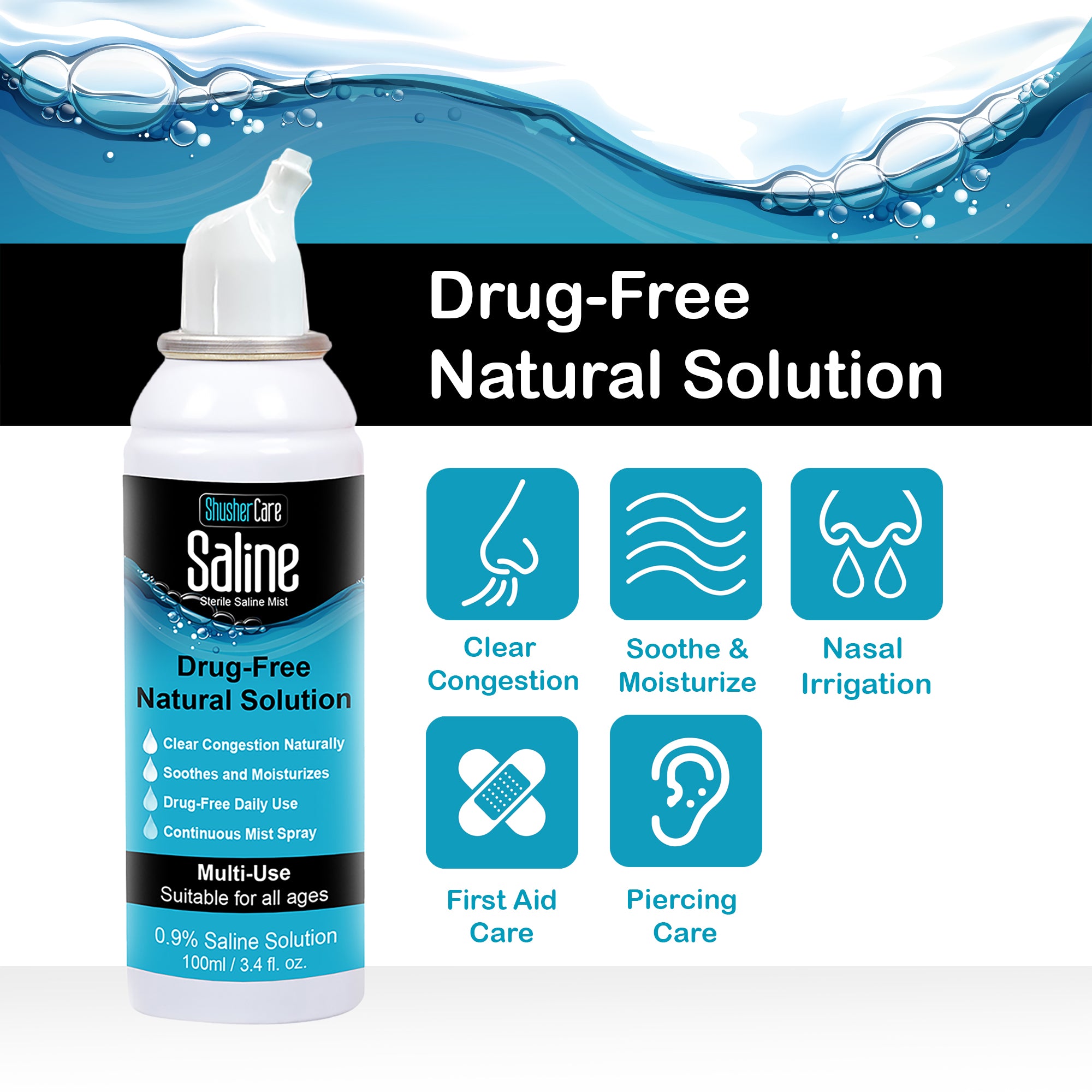 Shusher Care Saline 100 mL spray