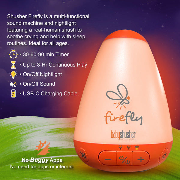 New - Shusher Firefly by Baby Shusher: Rechargeable Baby Sleep Soother - Portable Sound Machine