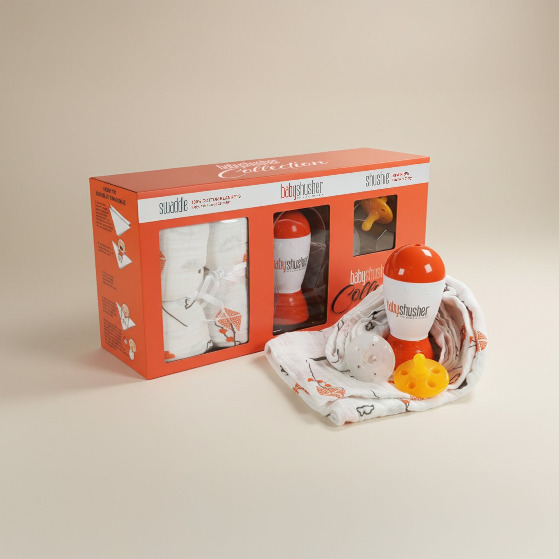 Collection Gift Set – Sound Machine Silicone Pacifiers & Muslin Swaddles Newborns