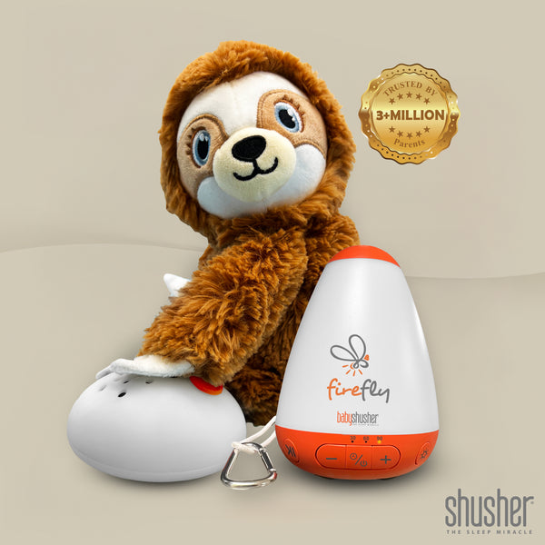 Cuddle & Shine Sleep Essentials: Shusher Sloth and Firefly Soothing Bundle