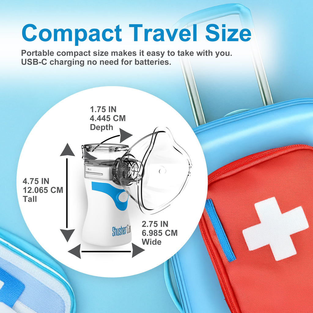 Shusher Care Bundle: Ultra Fine Mist Nebulizer & 20 Count Saline Ampoule