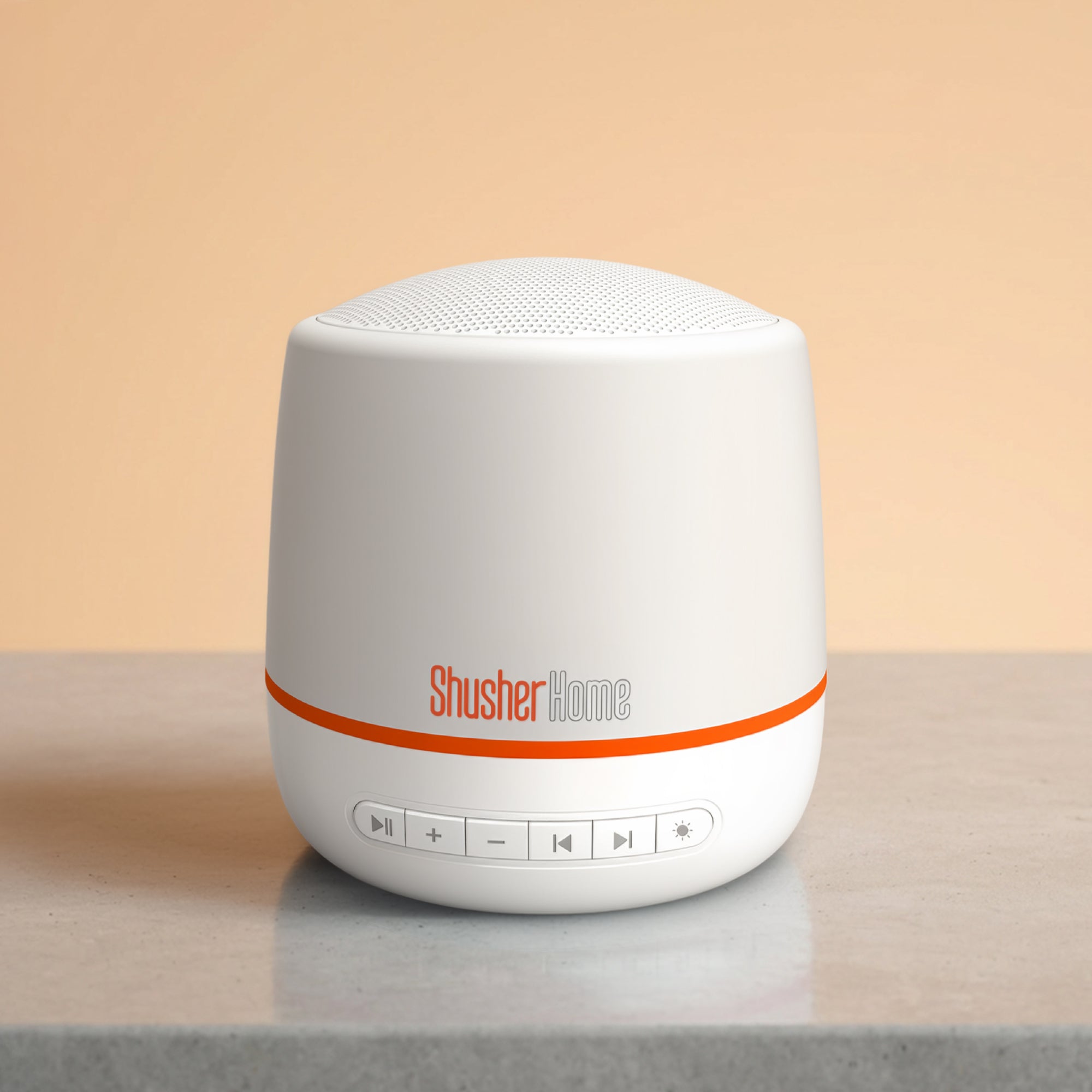 Shusher Home Smart Sound Machine – Dual Sound Blending, Sleep-Safe Light & App Control for Better Sleep