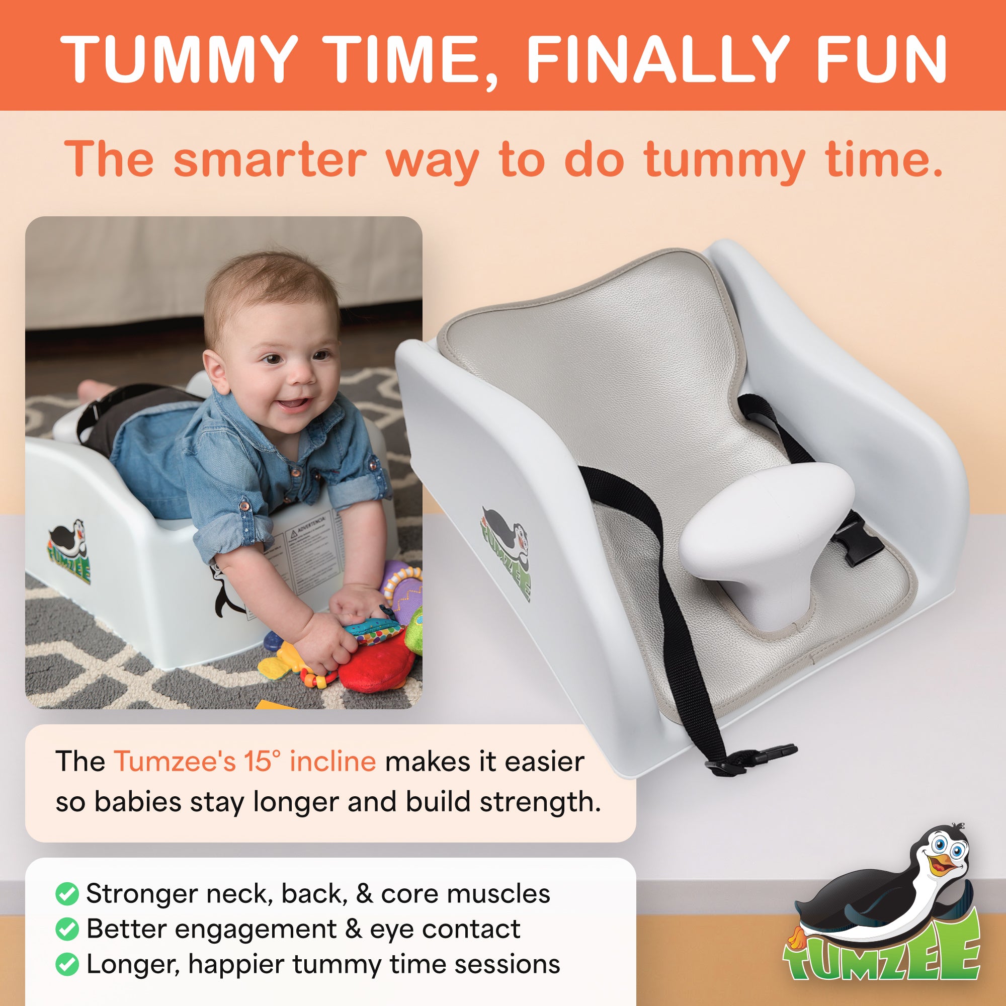 Tumzee Tummy Time Incline Tool – Ergonomic Support for Baby Muscle