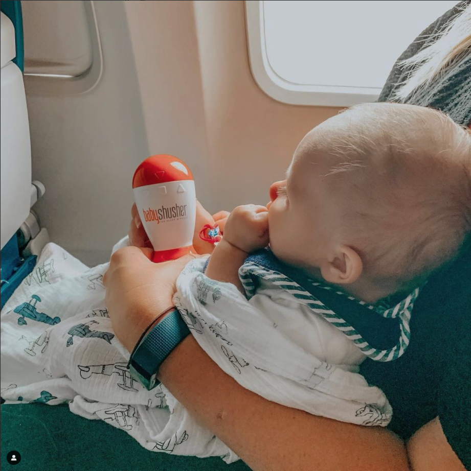 Use Baby Shusher to help calm babies on airplanes